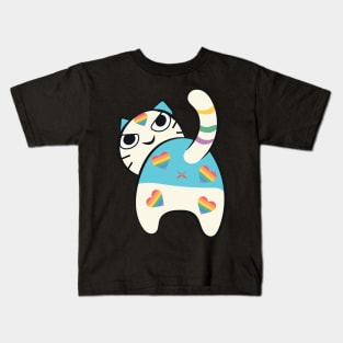 PRIDE LOVING CAT Kids T-Shirt